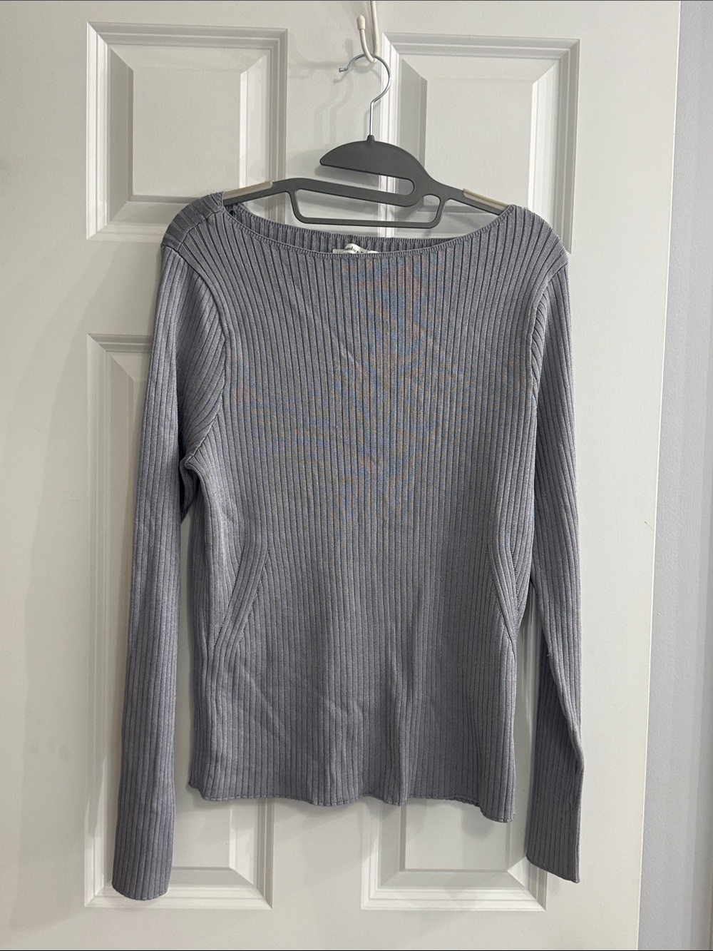 Abercrombie & Fitch Ribbed Scoop-Neck Sweater - Gray NWOT
